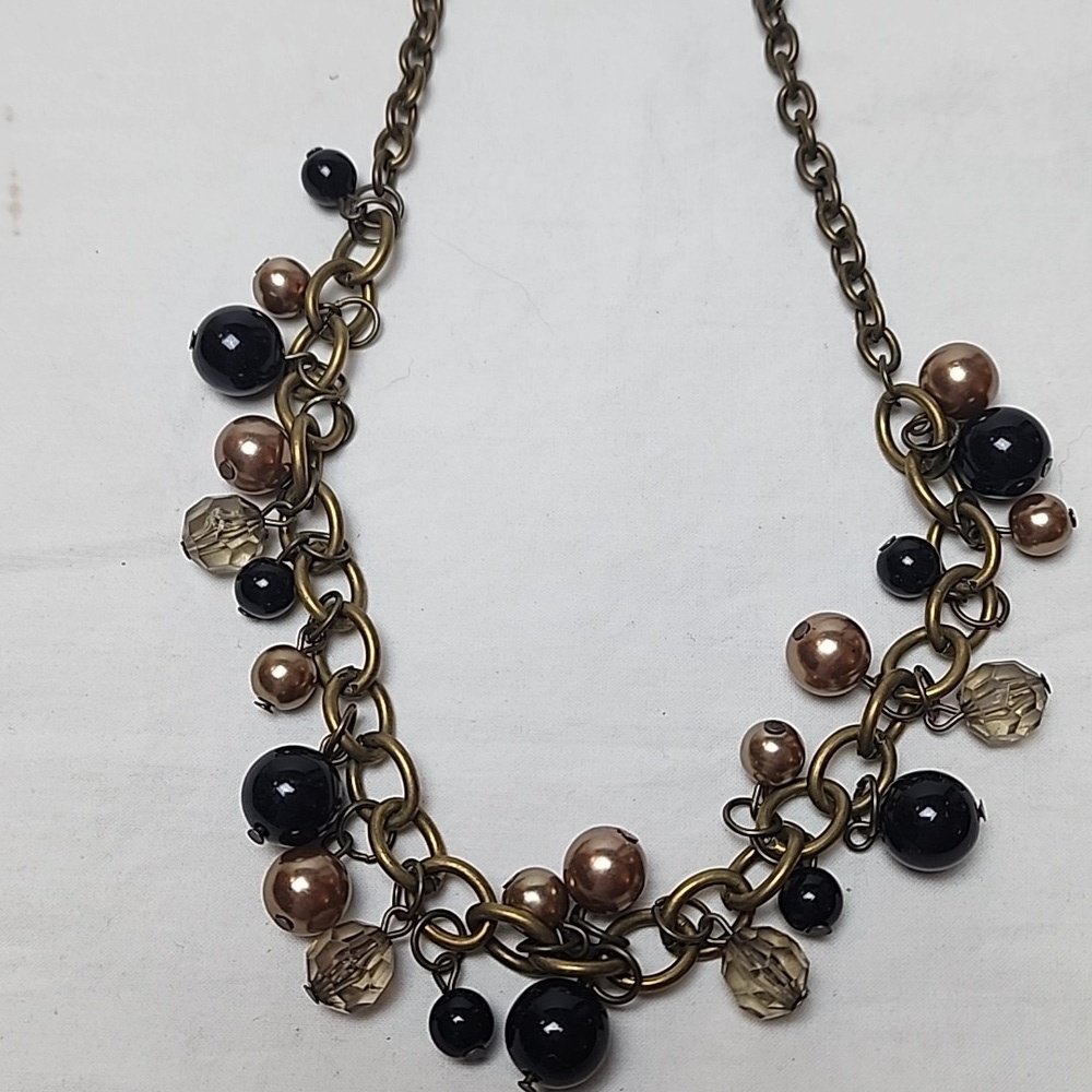 The Grit Crowd Black Bauble Necklace and Earring Set Y2K 2000s